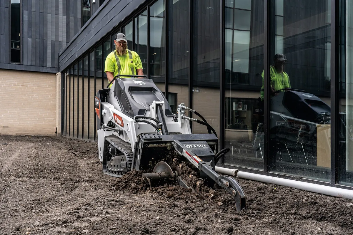 Bobcat MT120 mini track loader trenching